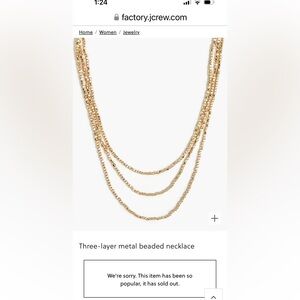 J. Crew Factory gold beaded layer necklace. Never worn.